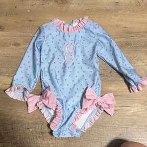 Cecil and Lou Blue and Pink Baby Onesie